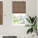 vidaXL Raamblind met gordijnen Bruin 80 x 160 cm Bamboe