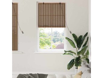 vidaXL Raamblind met gordijnen Bruin 80 x 160 cm Bamboe
