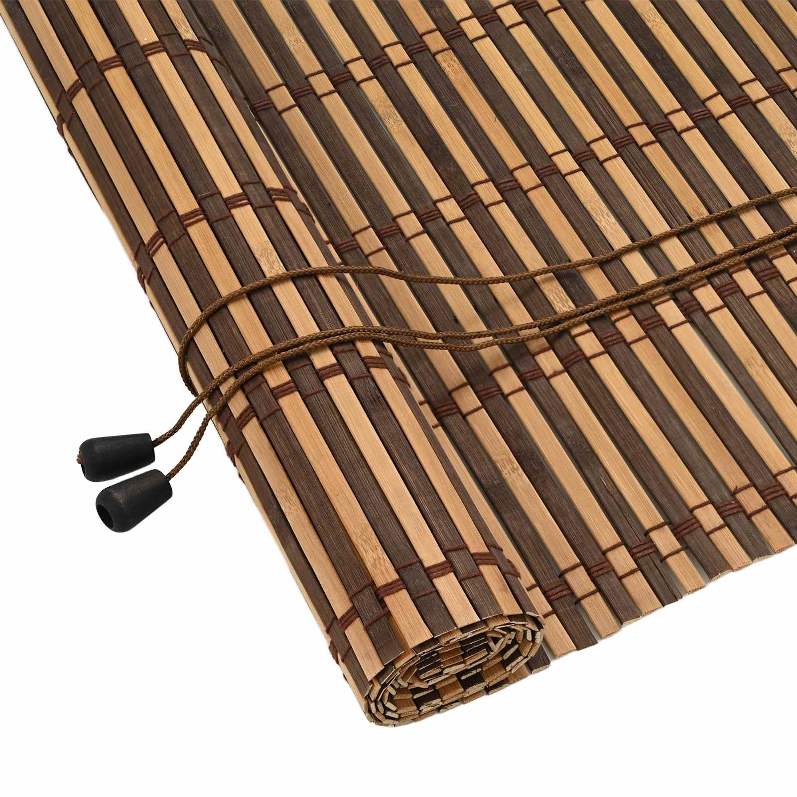 vidaXL Raamblind met gordijnen Bruin 80 x 160 cm Bamboe