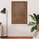 vidaXL Raamblind met gordijnen Bruin 80 x 160 cm Bamboe