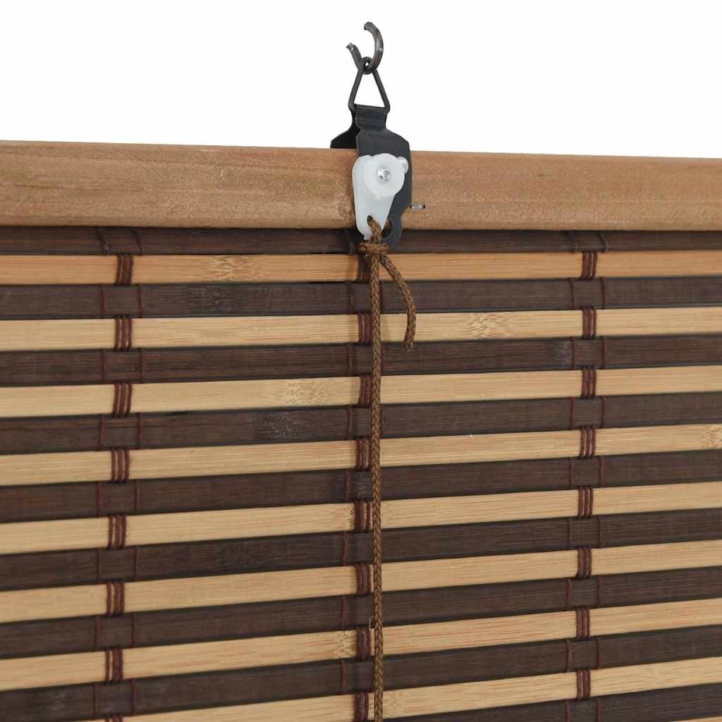 vidaXL Raamblind met gordijnen Bruin 80 x 160 cm Bamboe