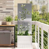 vidaXL Tuinplant met Decoratief Paneel Zilver 50 x 140 cm