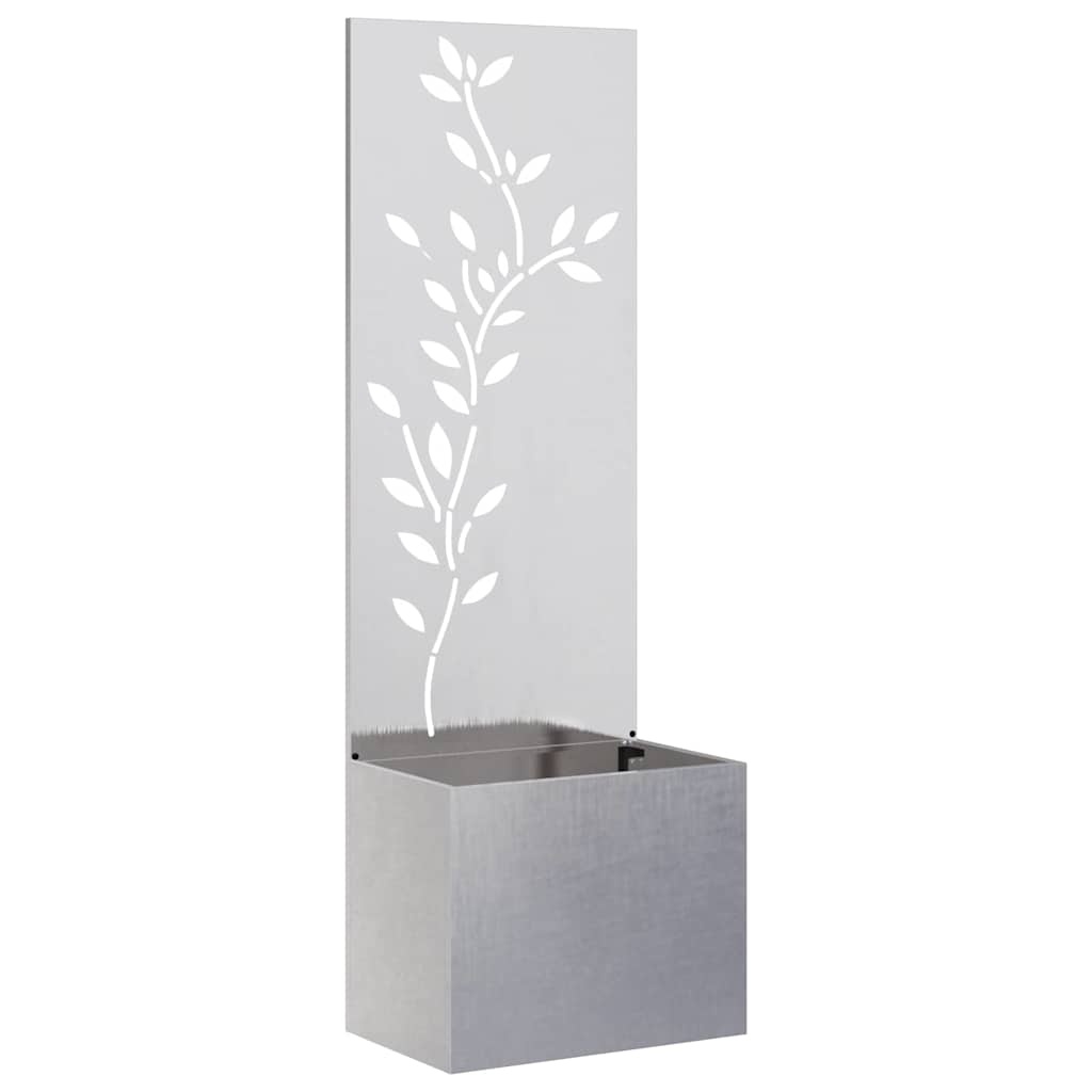 vidaXL Tuinplant met Decoratief Paneel Zilver 50 x 140 cm
