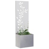 vidaXL Tuinplant met Decoratief Paneel Zilver 50 x 140 cm