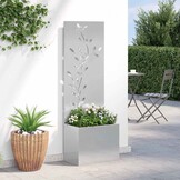 vidaXL Tuinplant met Decoratief Paneel Zilver 50 x 140 cm