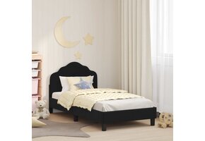 Kinderbedframe met Hoofdbord Zwart 80 x 160 cm Fluweel - 66% Korting