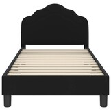 Kinderbedframe Fluweel Zwart 80 x 160 cm - 59% Korting