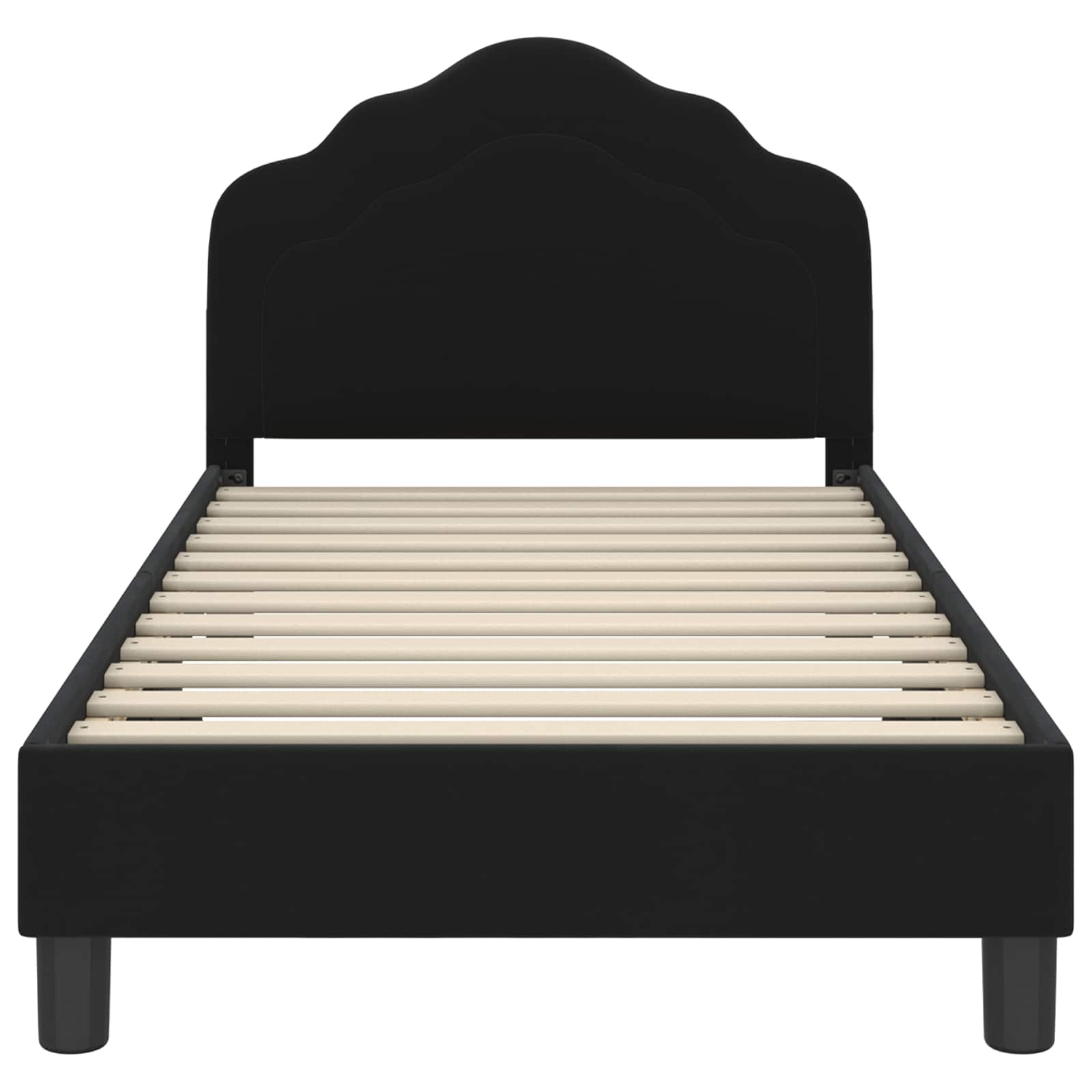 Kinderbedframe Fluweel Zwart 80 x 160 cm - 59% Korting