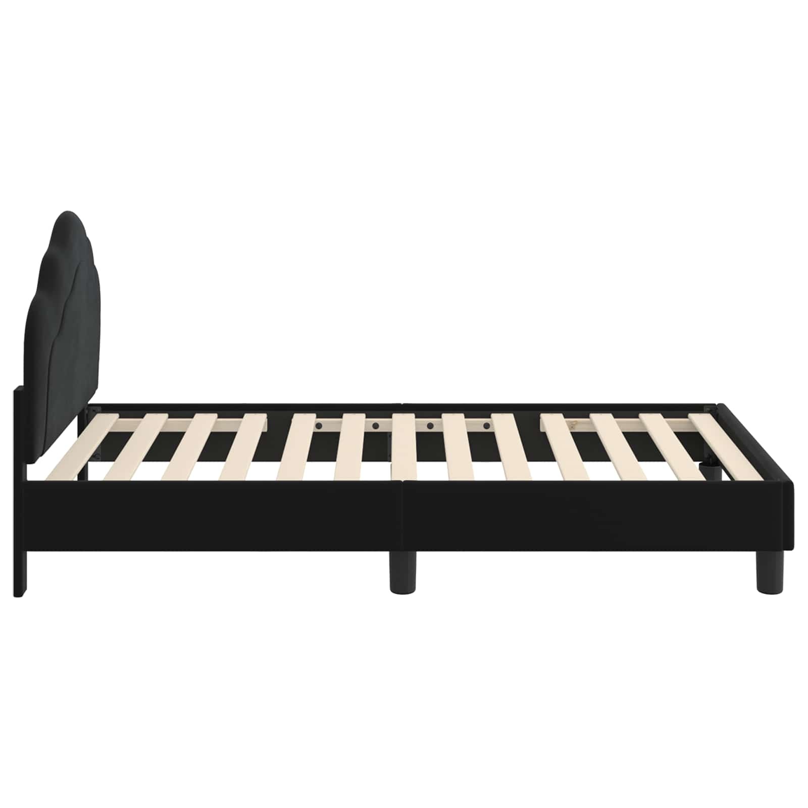 Kinderbedframe Fluweel Zwart 80 x 160 cm - 59% Korting