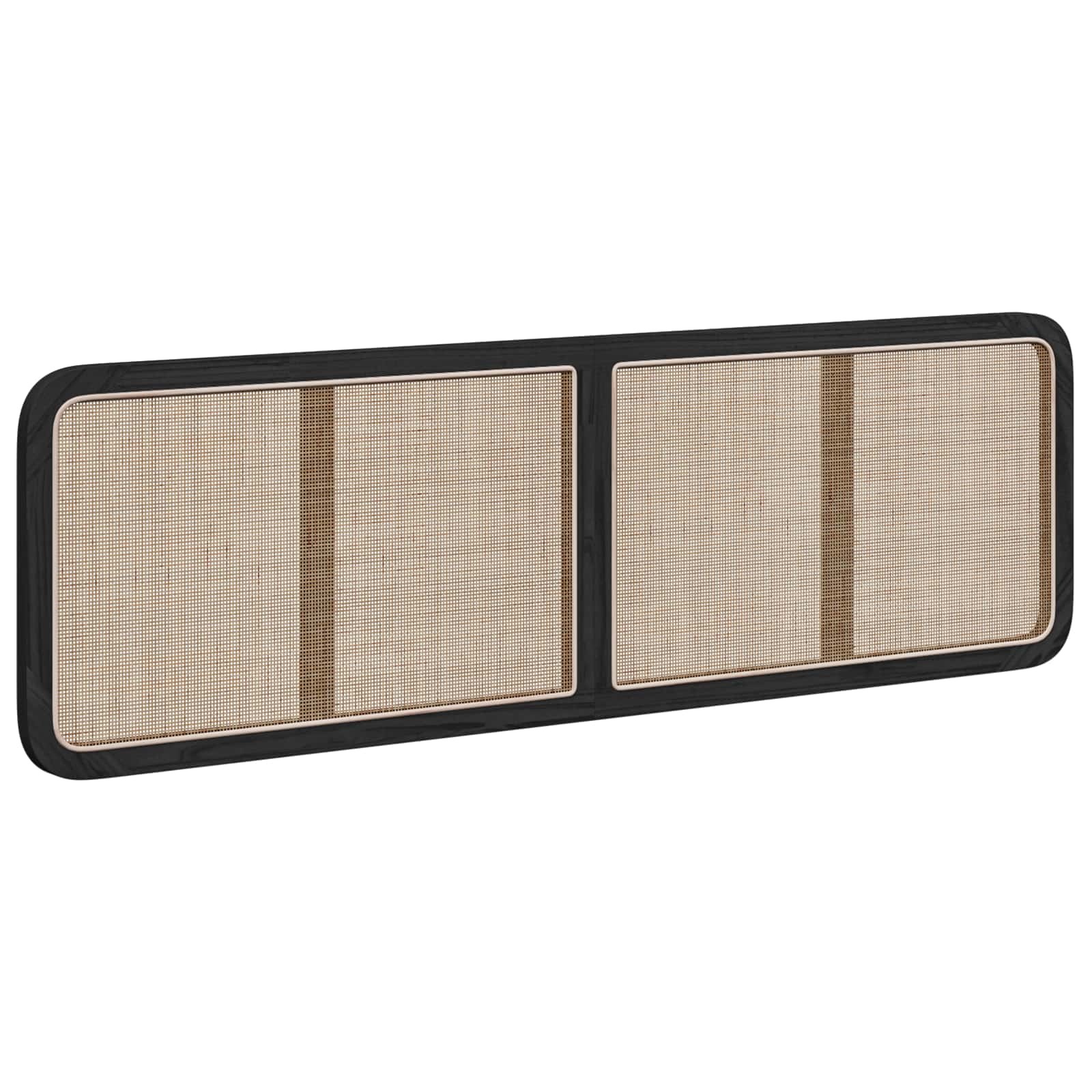 vidaXL Hoofdbord met hoofdeinde Zwart 180 x 55 x 3 cm Rattan