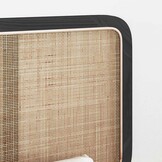 vidaXL Hoofdbord met hoofdeinde Zwart 180 x 55 x 3 cm Rattan