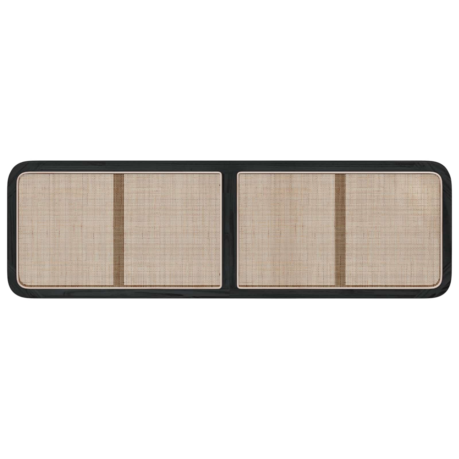 vidaXL Hoofdbord met hoofdeinde Zwart 180 x 55 x 3 cm Rattan