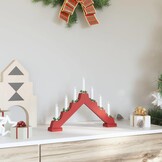 Kerst Kaarsenbrug Rood - 39.5cm - Massief Grenenhout (32% Korting)