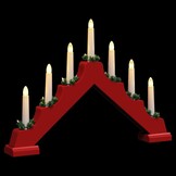 Kerst Kaarsenbrug Rood - 39.5cm - Massief Grenenhout (32% Korting)