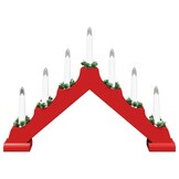 Kerst Kaarsenbrug Rood - 39.5cm - Massief Grenenhout (32% Korting)