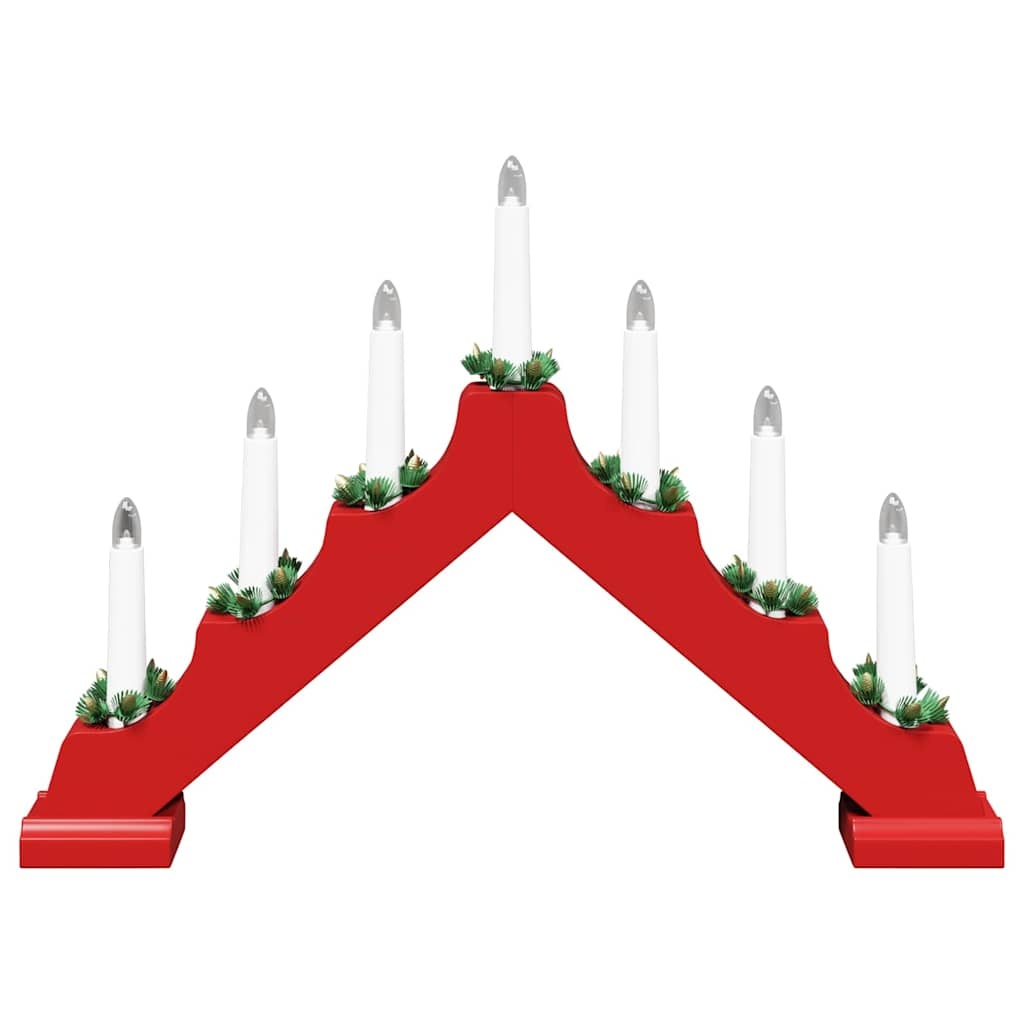 Kerst Kaarsenbrug Rood - 39.5cm - Massief Grenenhout (32% Korting)