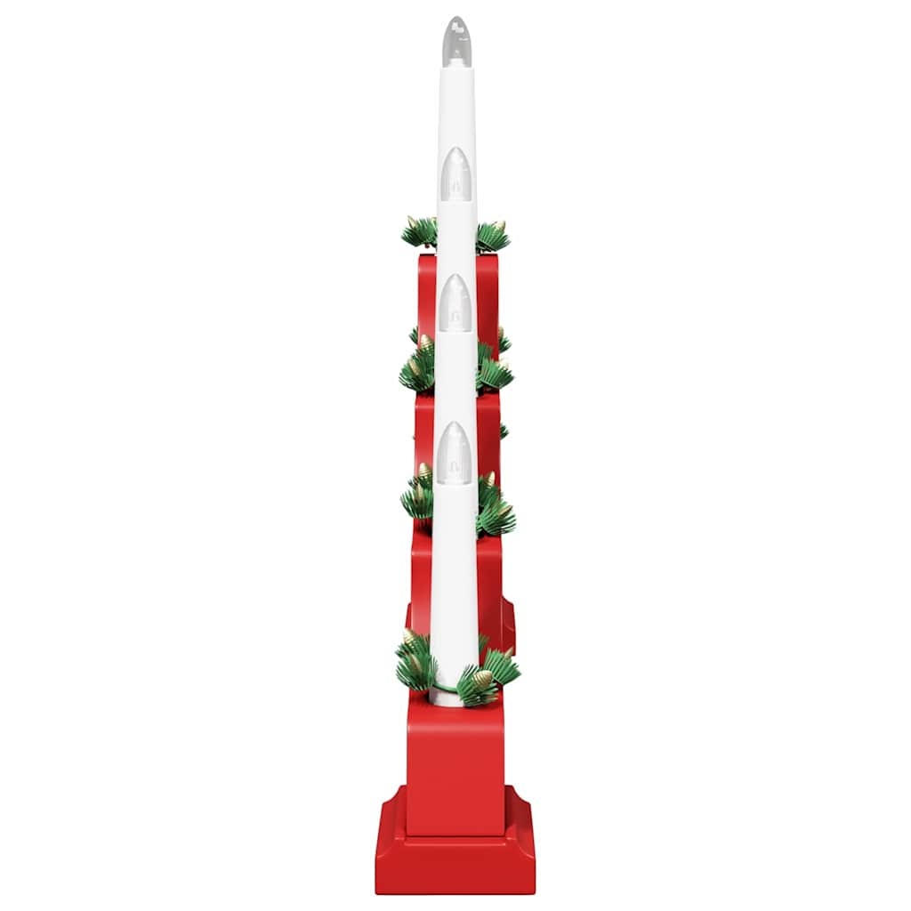 Kerst Kaarsenbrug Rood - 39.5cm - Massief Grenenhout (32% Korting)