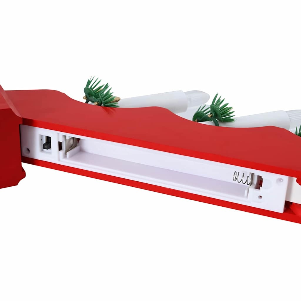 Kerst Kaarsenbrug Rood - 39.5cm - Massief Grenenhout (32% Korting)