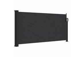 Uittrekbaar windscherm 100x500 cm zwart - Privacyscherm voor buiten