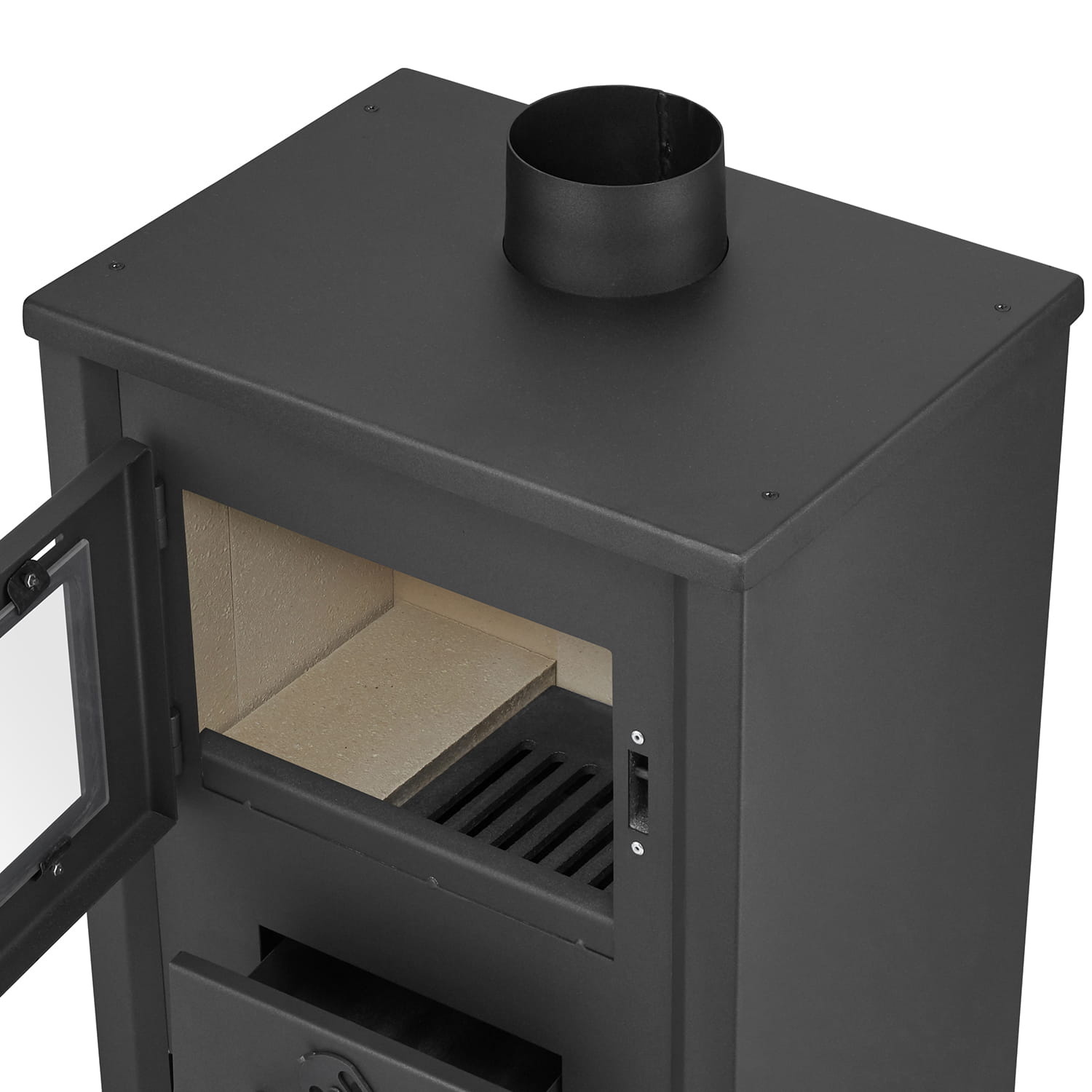 Houtkachel - binnen - vrijstaand - 12 KW - staal