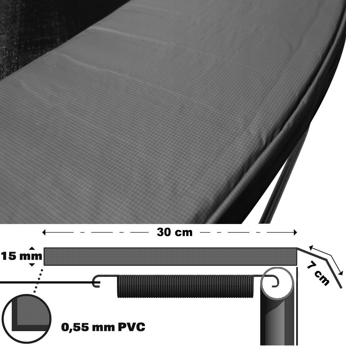 Trampoline rand afdekking - Groen - 366 cm