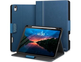 Hoes voor iPad Air 11" 2024 (M2) / 5e Gen 2022 / 4e Gen 2020 10.9" | Blauw met Potloodhouder & Sluimer-/Wekfunctie