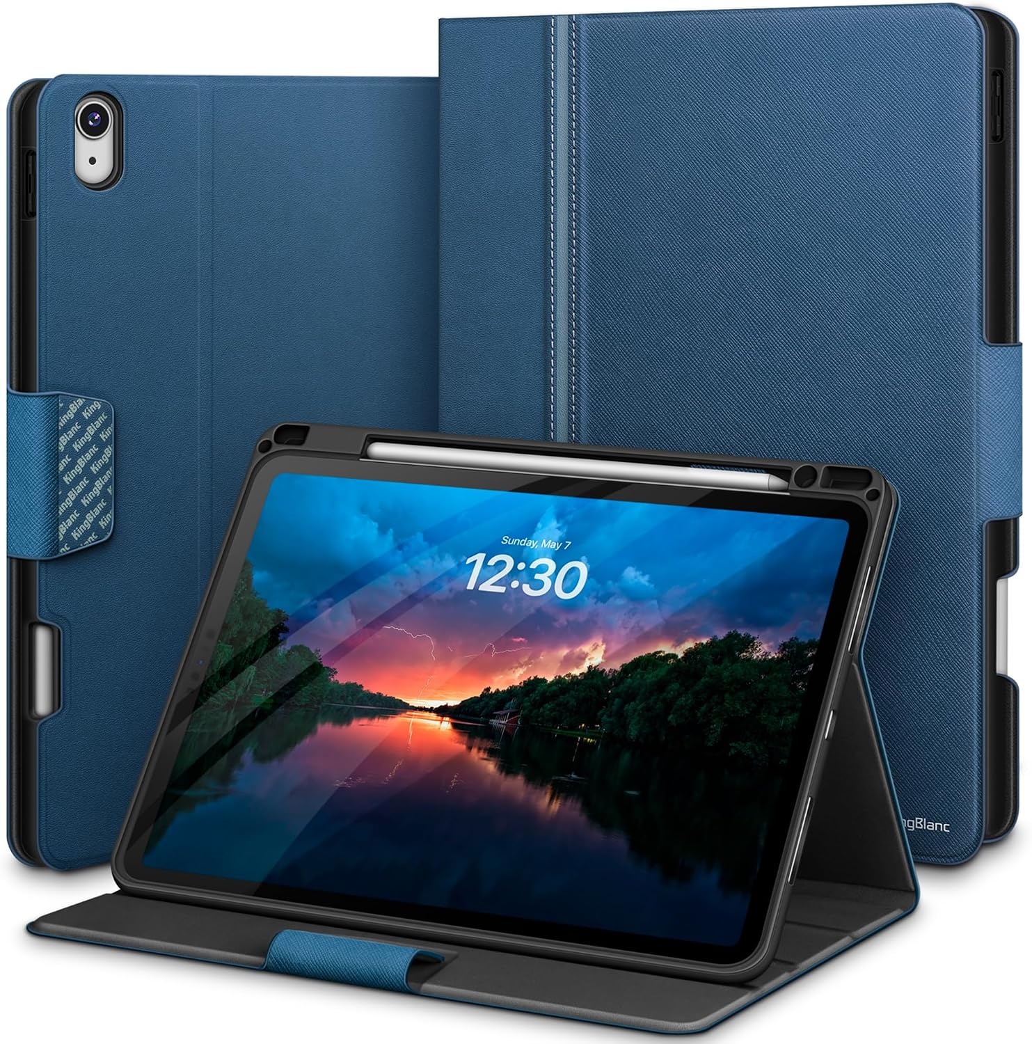 Hoes voor iPad Air 11" 2024 (M2) / 5e Gen 2022 / 4e Gen 2020 10.9" | Blauw met Potloodhouder & Sluimer-/Wekfunctie