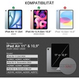 Hoes voor iPad Air 11" 2024 (M2) / 5e Gen 2022 / 4e Gen 2020 10.9" | Blauw met Potloodhouder & Sluimer-/Wekfunctie