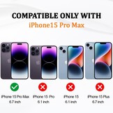 Hoesje voor iPhone 15 Pro Max Kaki TPU Schokbestendig Krasbestendig met Verstelbare Ketting, Polsbandje en Lanyard