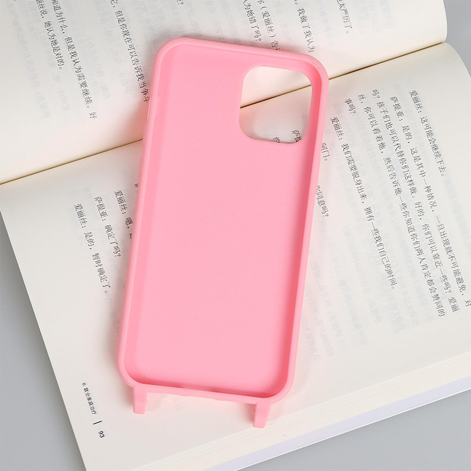 Hoesje voor iPhone 15 Pro Max Kaki TPU Schokbestendig Krasbestendig met Verstelbare Ketting, Polsbandje en Lanyard
