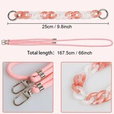 Hoesje voor iPhone 15 Pro Max Kaki TPU Schokbestendig Krasbestendig met Verstelbare Ketting, Polsbandje en Lanyard