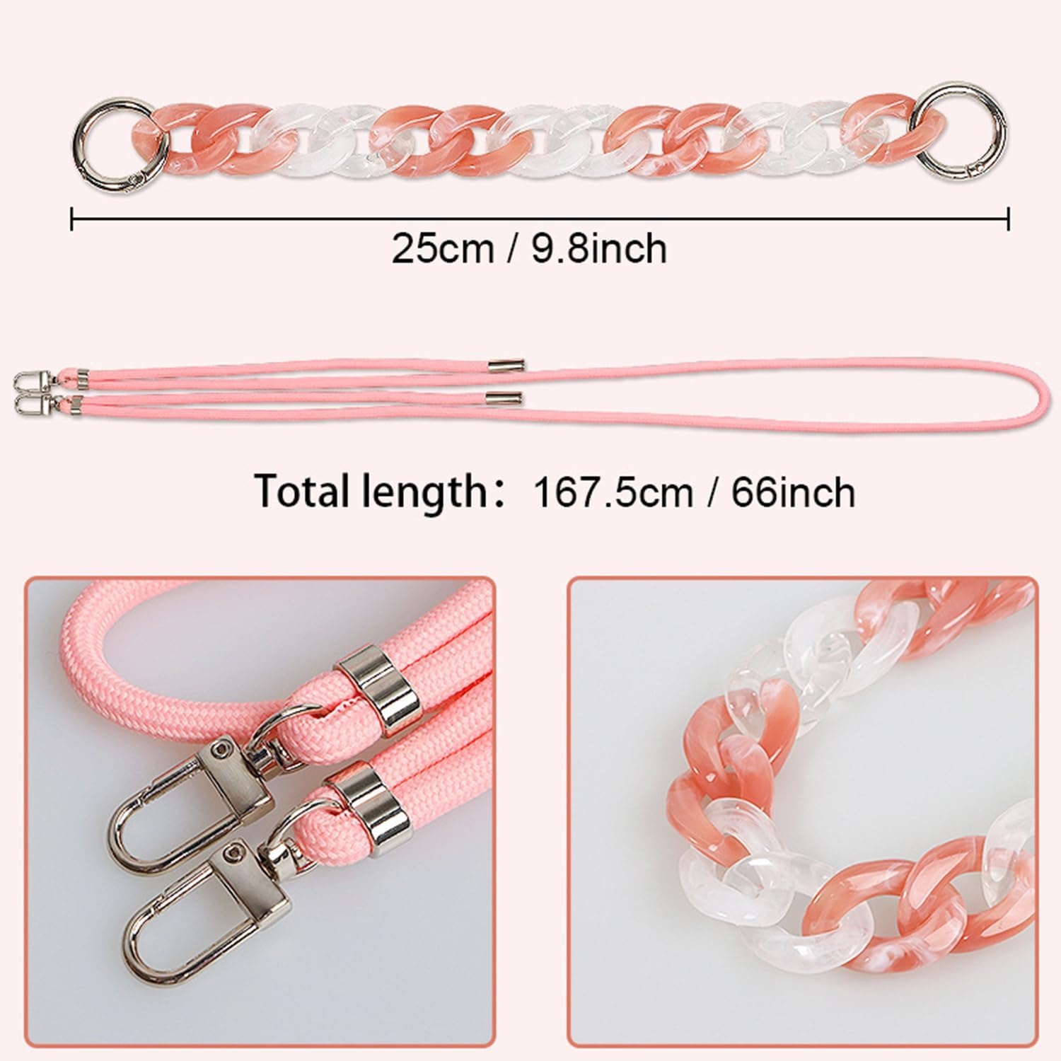 Hoesje voor iPhone 15 Pro Max Kaki TPU Schokbestendig Krasbestendig met Verstelbare Ketting, Polsbandje en Lanyard