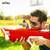 SpyraLX™ Manuel Water Gun Krachtig Waterpistool, Individuele Water Schoten, 30FT Bereik, Premium Lichtgewicht Zomer Strand Zwembad Speelgoed voor Volwassenen (Rood)