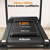 Opvouwbare loopband, voor thuis, met 18% automatische helling, motor van 4,5 pk, stil en compact, 45 inch breed led-display en 12 programma's, elektrische fitnessloopband tot 180 kg