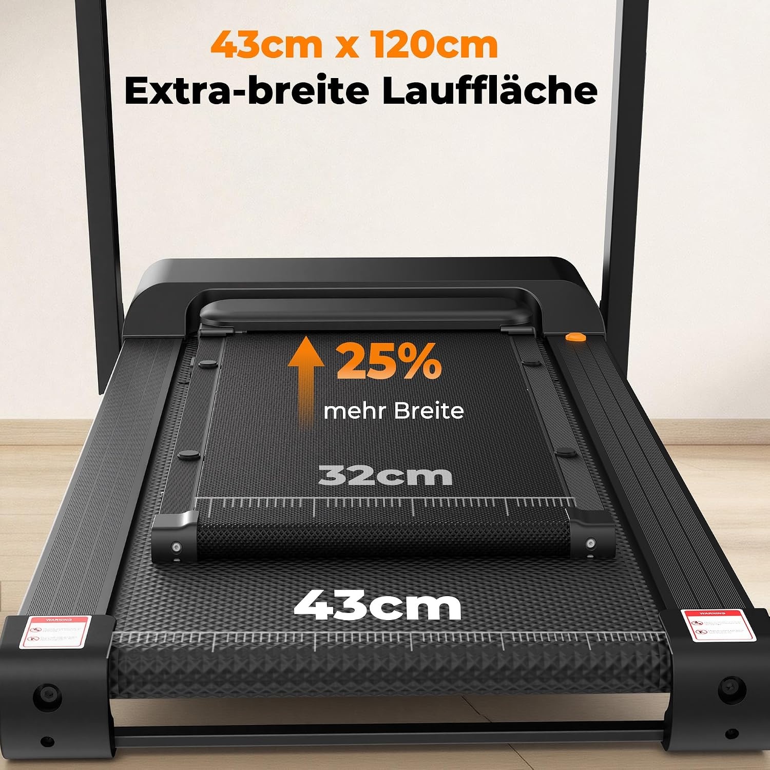 Opvouwbare loopband, voor thuis, met 18% automatische helling, motor van 4,5 pk, stil en compact, 45 inch breed led-display en 12 programma's, elektrische fitnessloopband tot 180 kg