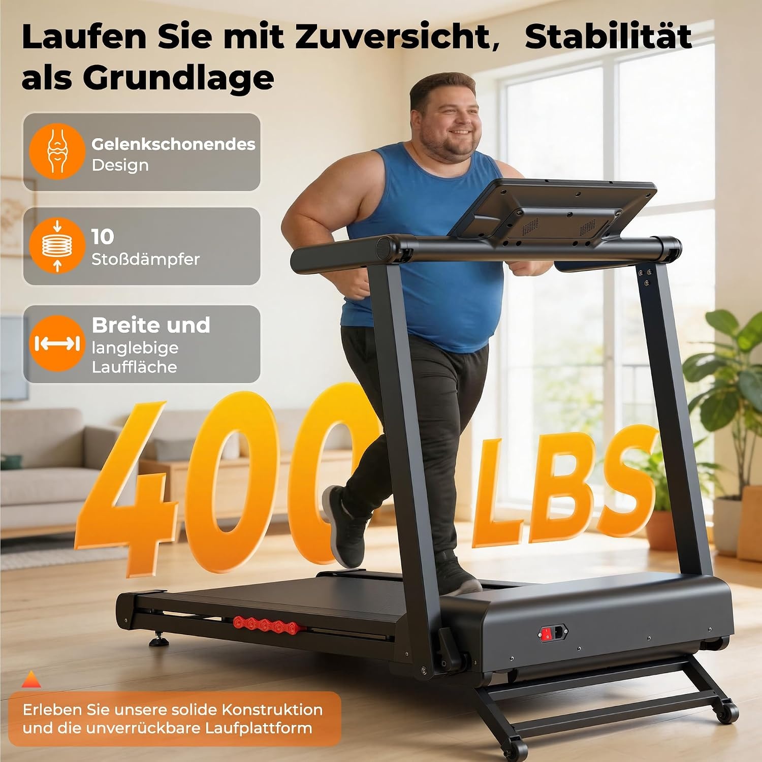 Opvouwbare loopband, voor thuis, met 18% automatische helling, motor van 4,5 pk, stil en compact, 45 inch breed led-display en 12 programma's, elektrische fitnessloopband tot 180 kg