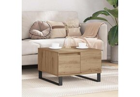 VidaXL Salontafel Eiken met Lade & Plank - 55x55x36,5cm - 46% Korting