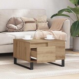 vidaXL Salontafel met lade artisanaal eikenkleurig 55 x 55 x 36,5 cm