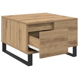 vidaXL Salontafel met lade artisanaal eikenkleurig 55 x 55 x 36,5 cm