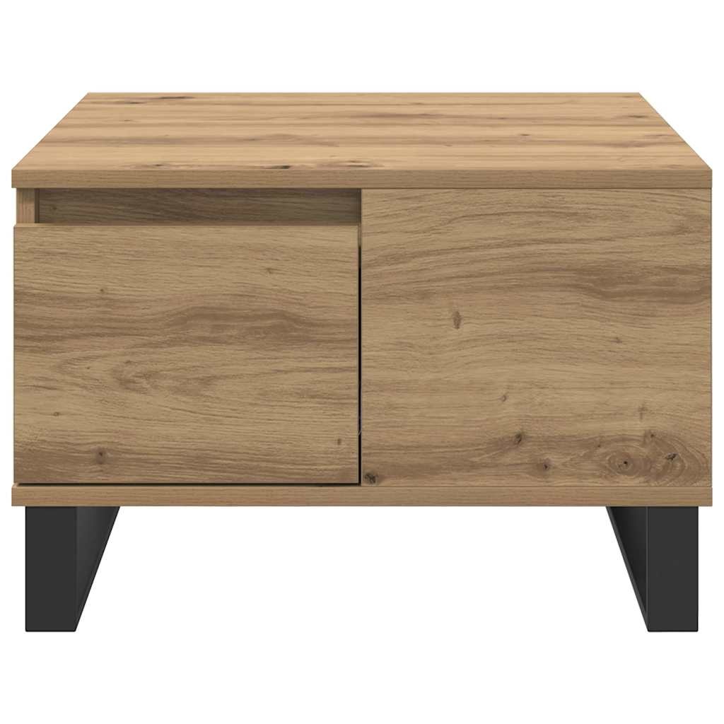 vidaXL Salontafel met lade artisanaal eikenkleurig 55 x 55 x 36,5 cm
