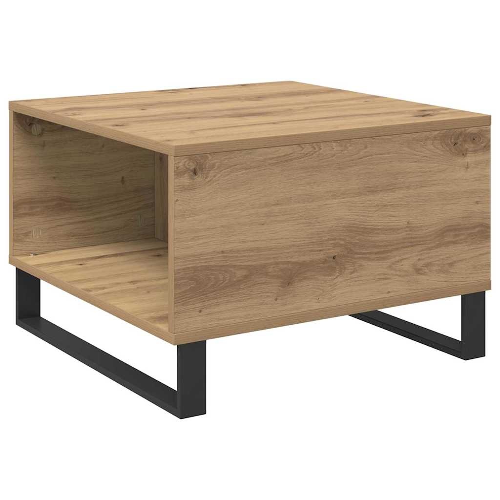 vidaXL Salontafel met lade artisanaal eikenkleurig 55 x 55 x 36,5 cm