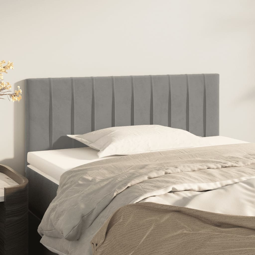Hoofdbord 100x5x78/88 cm Fluweel Lichtgrijs - 77% Korting!