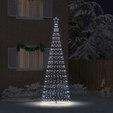 vidaXL LED Kerstboom met 800 LED met grondpennen Koudwit 400 cm IJzer