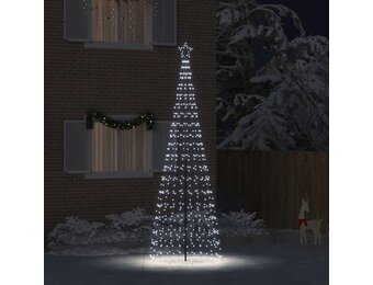 vidaXL LED Kerstboom met 800 LED met grondpennen Koudwit 400 cm IJzer