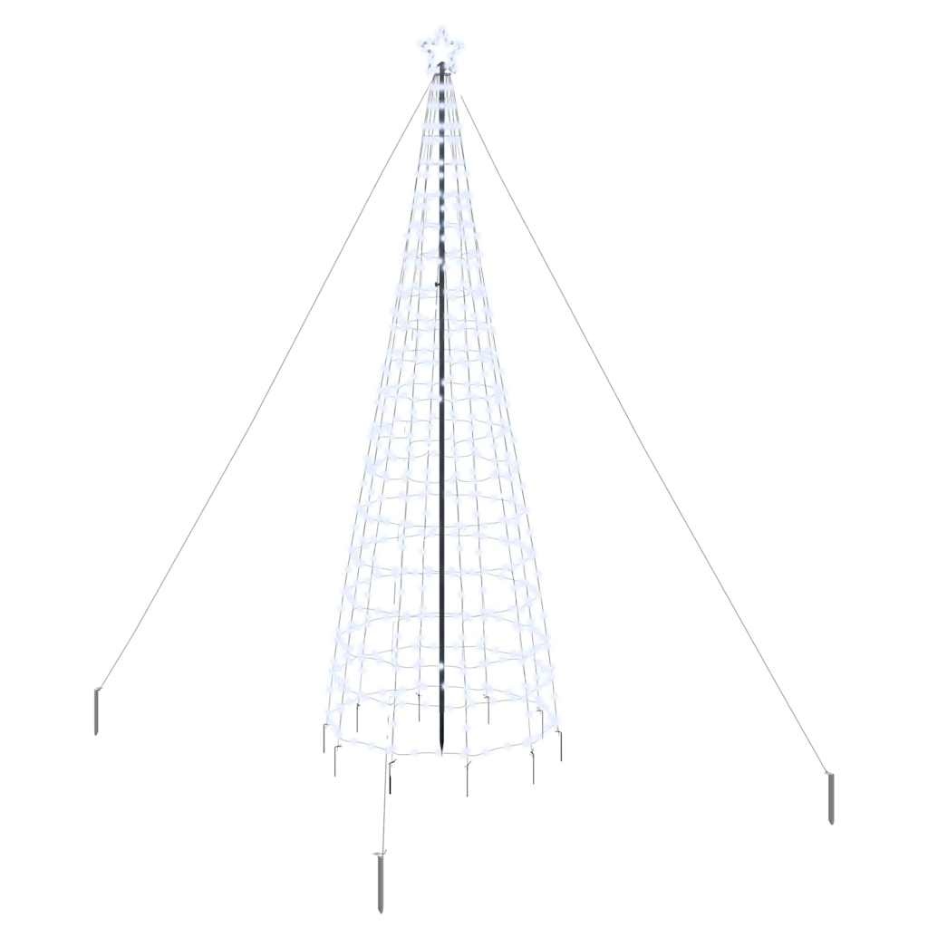 vidaXL LED Kerstboom met 800 LED met grondpennen Koudwit 400 cm IJzer