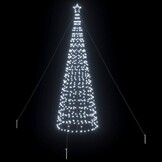 vidaXL LED Kerstboom met 800 LED met grondpennen Koudwit 400 cm IJzer