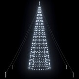 vidaXL LED Kerstboom met 800 LED met grondpennen Koudwit 400 cm IJzer