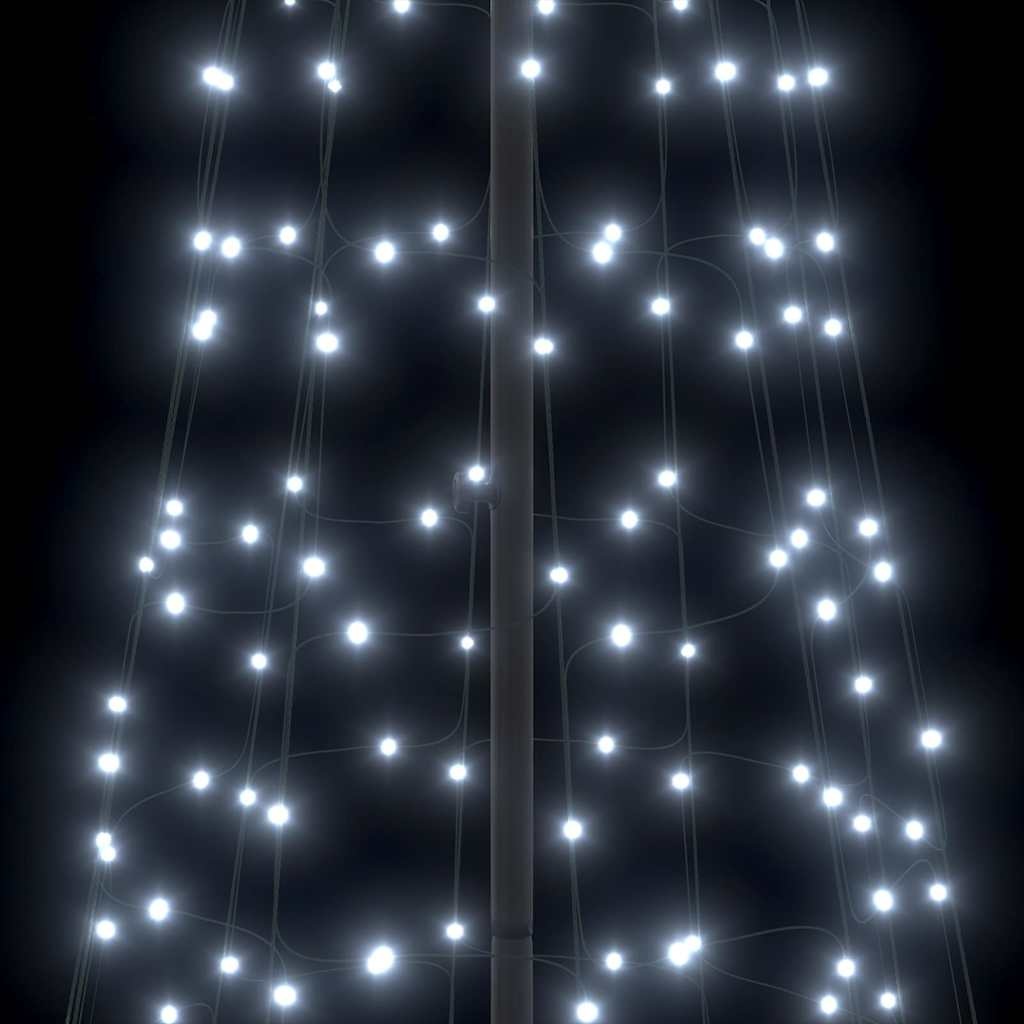 vidaXL LED Kerstboom met 800 LED met grondpennen Koudwit 400 cm IJzer