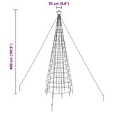 vidaXL LED Kerstboom met 800 LED met grondpennen Koudwit 400 cm IJzer