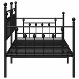 vidaXL Bedframe voor een daybed met hoofdeinde Zwart 90 x 190 cm Staal